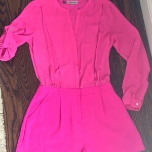 Jennifer Lopez Pink Jumpsuit with Ruffled Sleeves